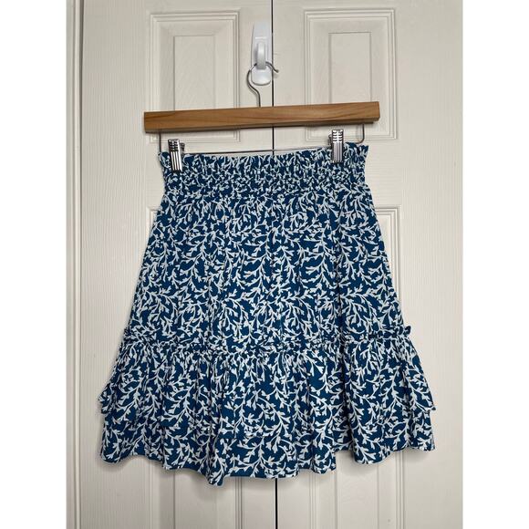 NEW J. Crew Smocked Ruffle Shoulder Blue Tank Top Blouse Skirt Set Womens XXS - Picture 12 of 12